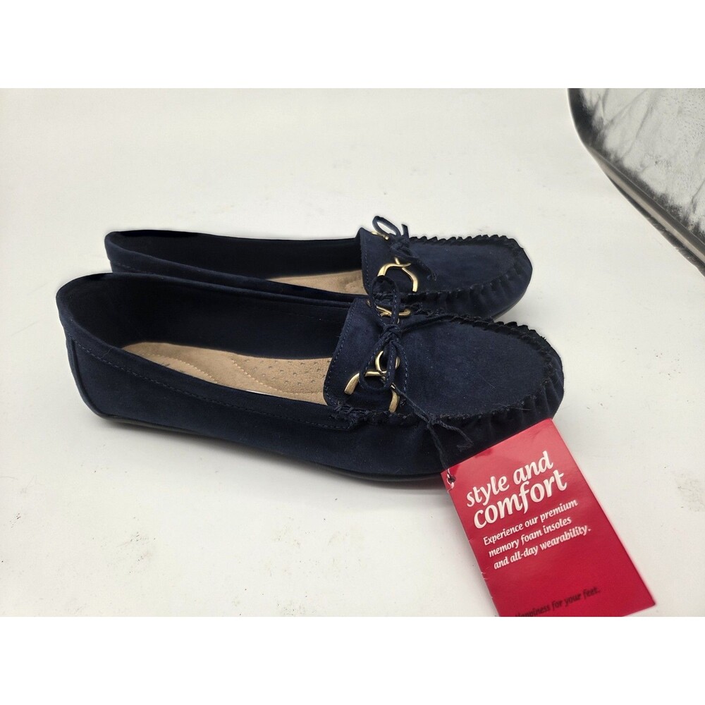 Dexflex Comfort Womens Ditzy Blue Driving Moc Moccasins Shoes Size 11 NWT